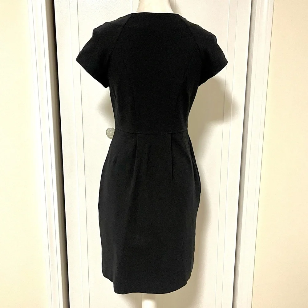 DIANE VON FURSTENBERG Charo Dress Military Black Gold Buttons Short Sleeves 8 - Picture 8 of 13